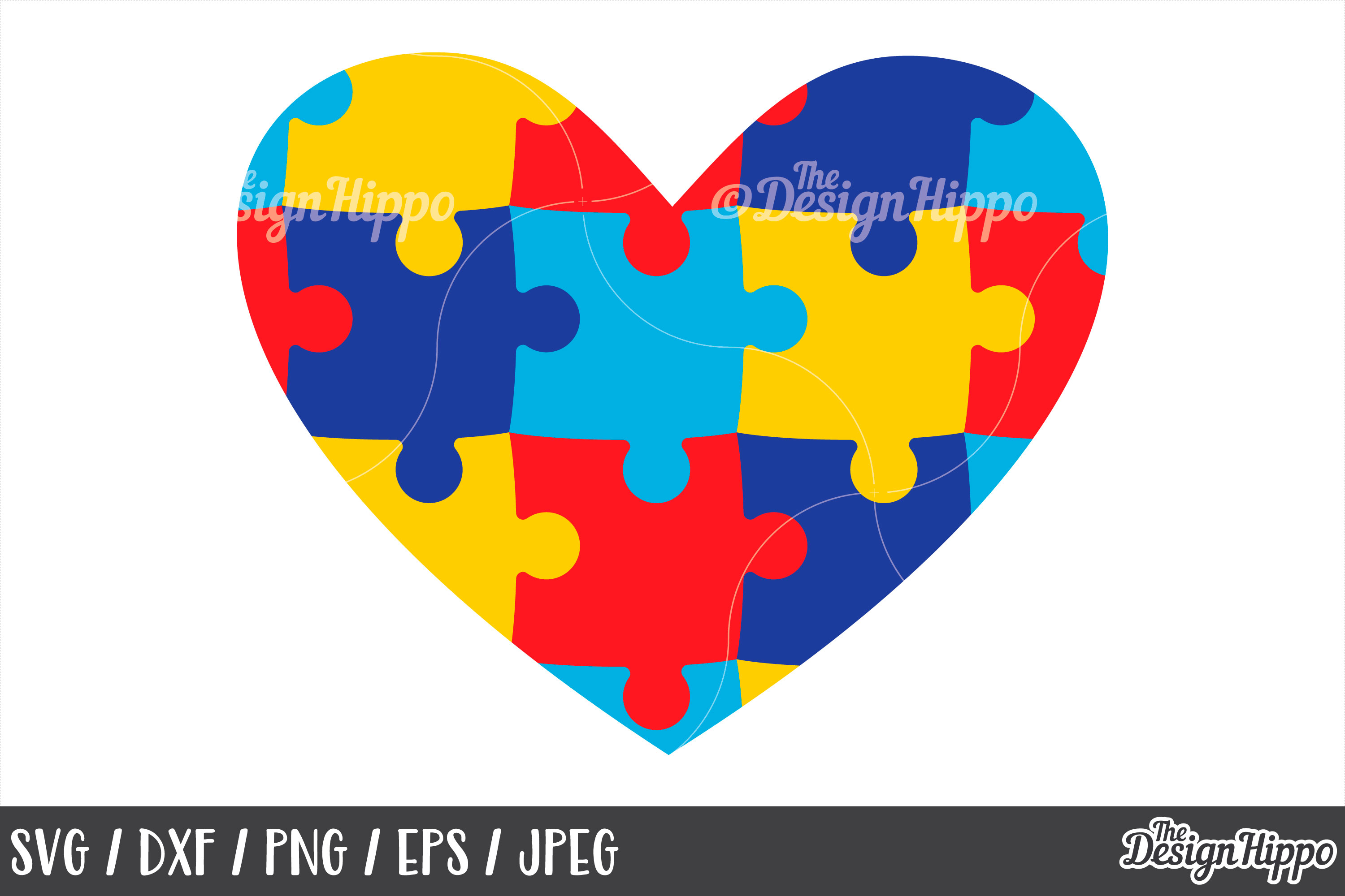 Download Autism Heart, Puzzle Pieces, SVG DXF PNG Cricut Cut Files