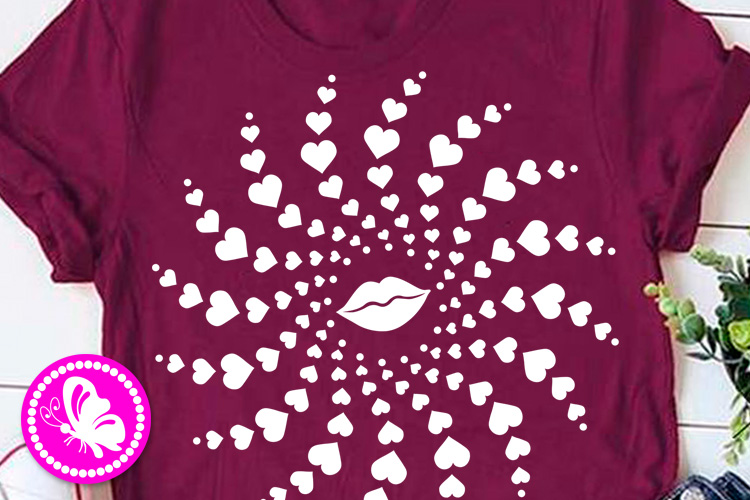 Download Kiss Love mandala svg Heart lips lipstick clipart Valentines