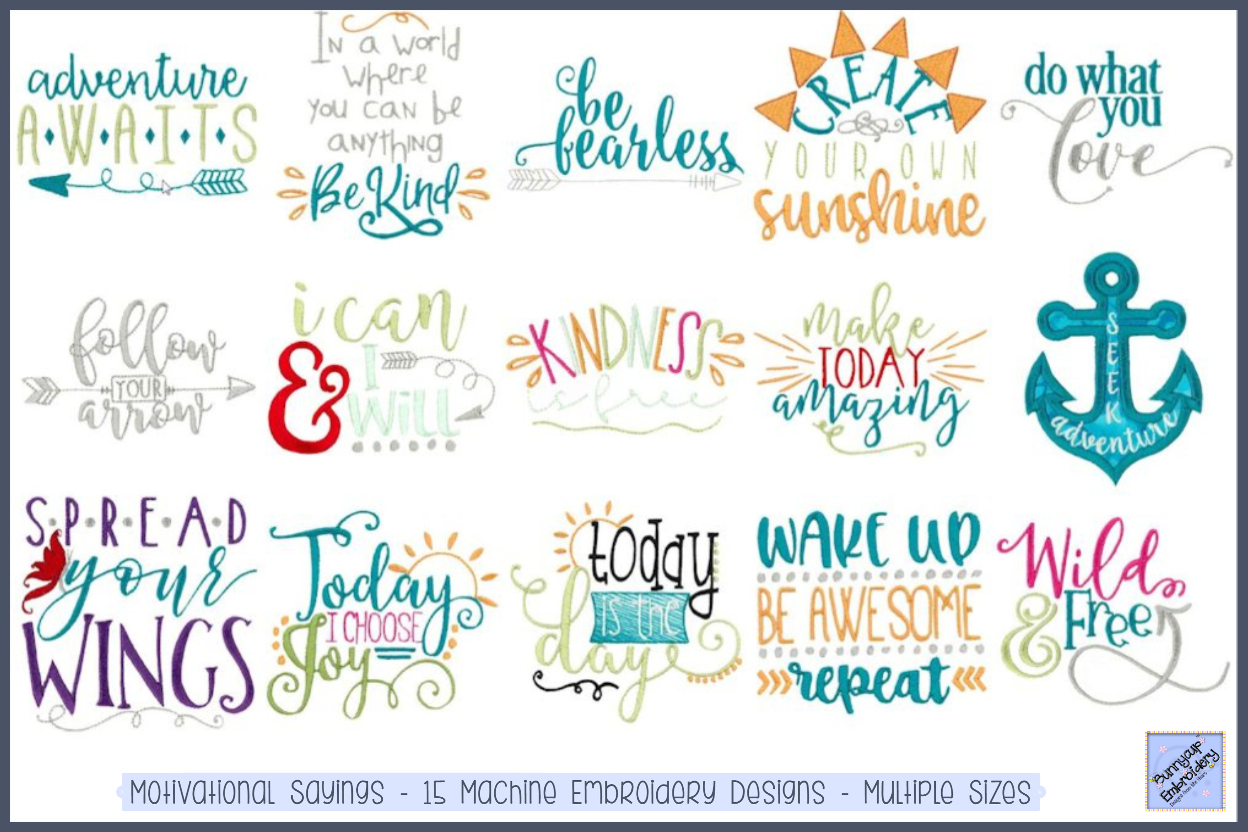 Motivational Sayings - 12 Embroidery Designs (279802) | Designs