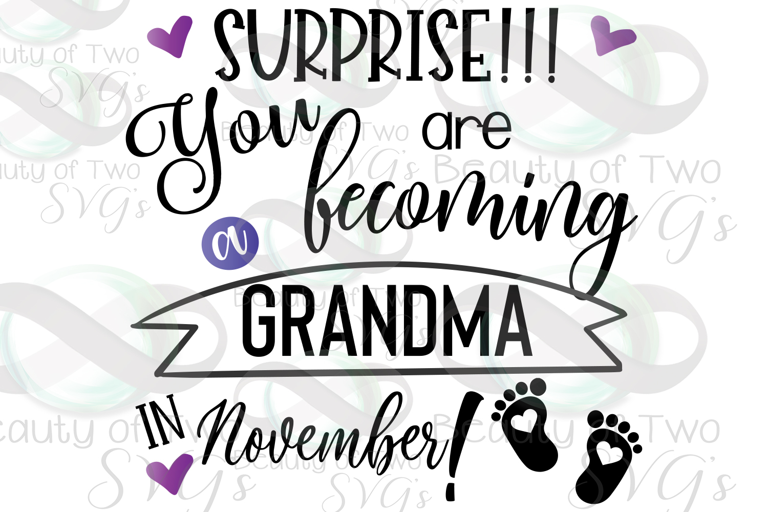 Download Customize Pregnancy Announcement svg with Names & Months ...