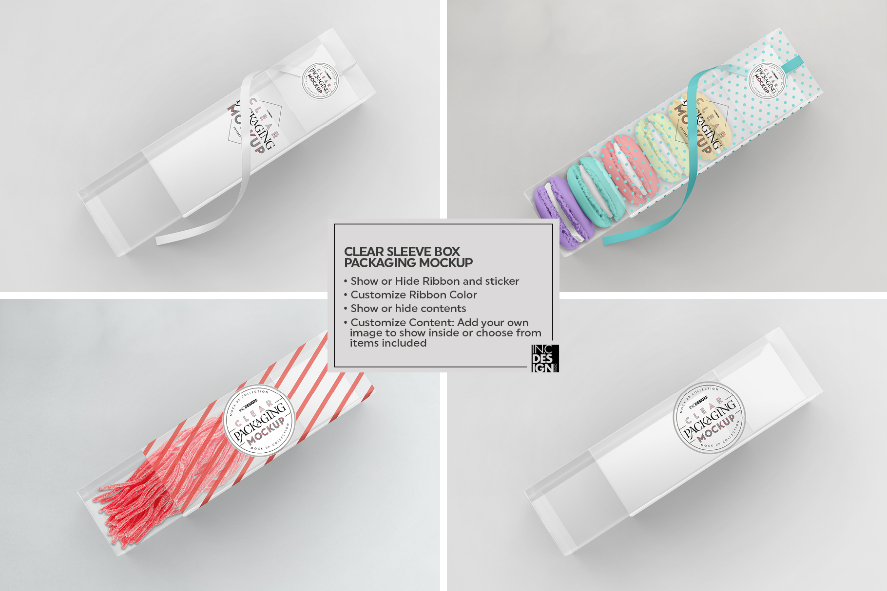 Download Clear Sleeve Box Packaging Mockup (270579) | Branding | Design Bundles