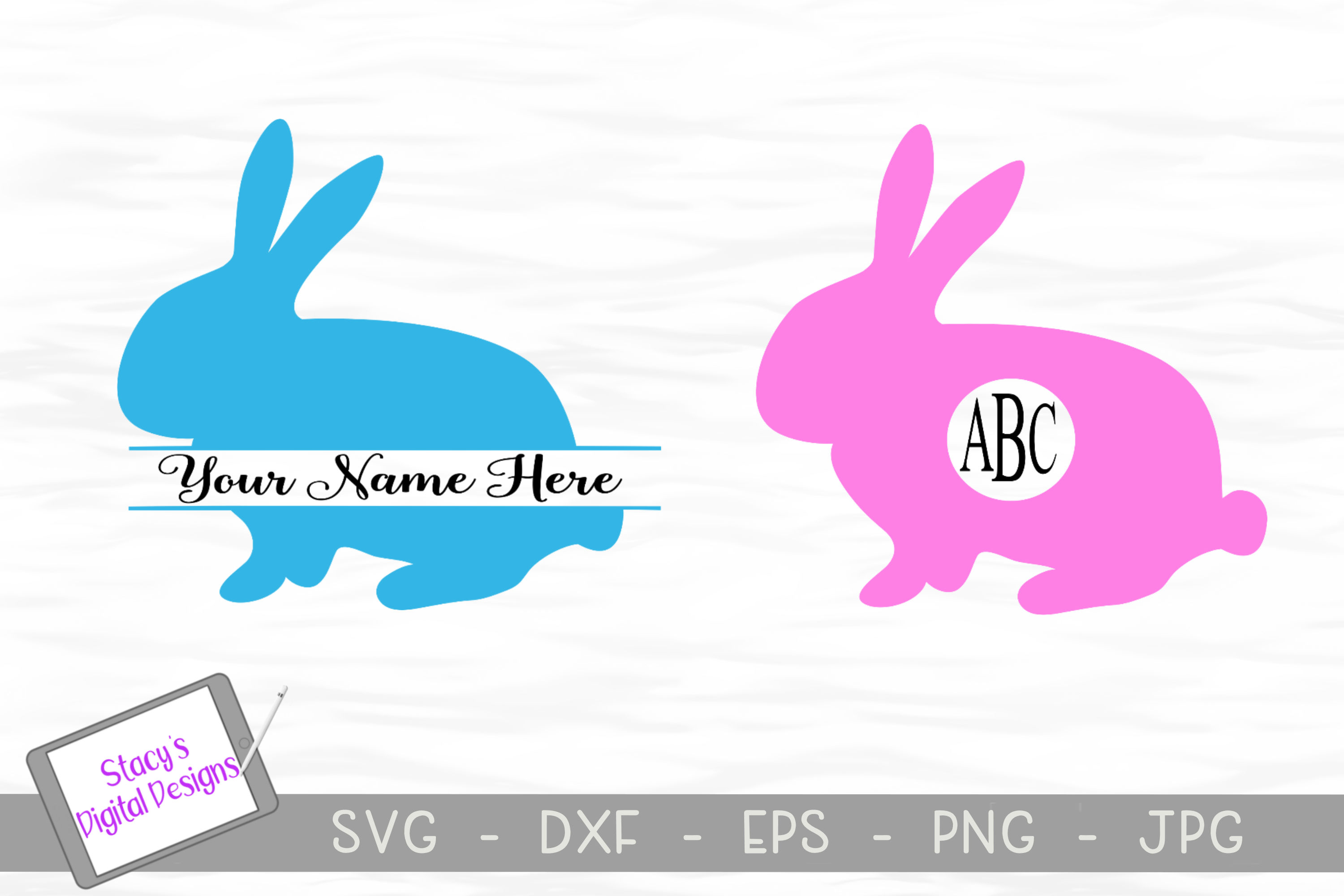Easter Bunny Monogram SVG - 2 designs