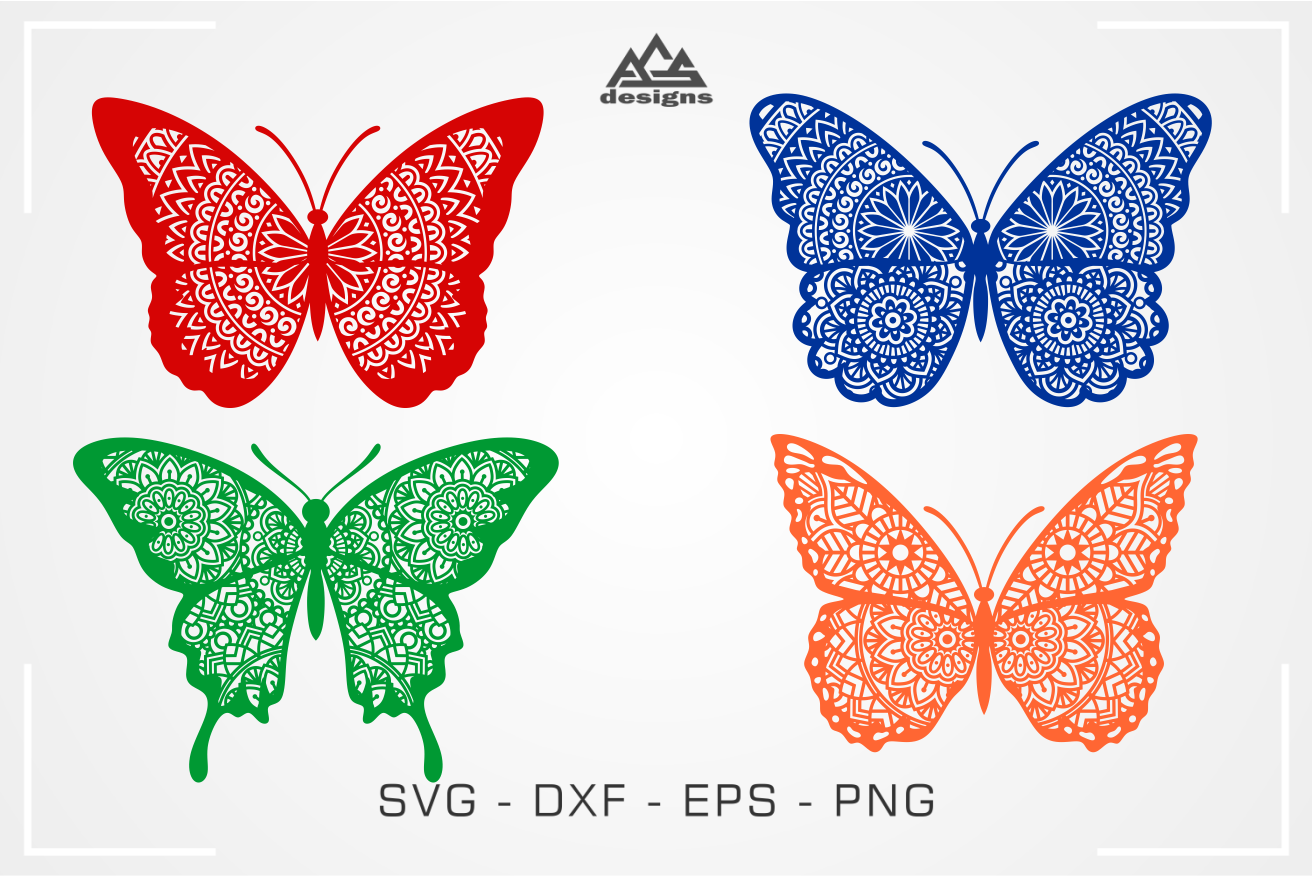 Butterfly Mandala Svg Design