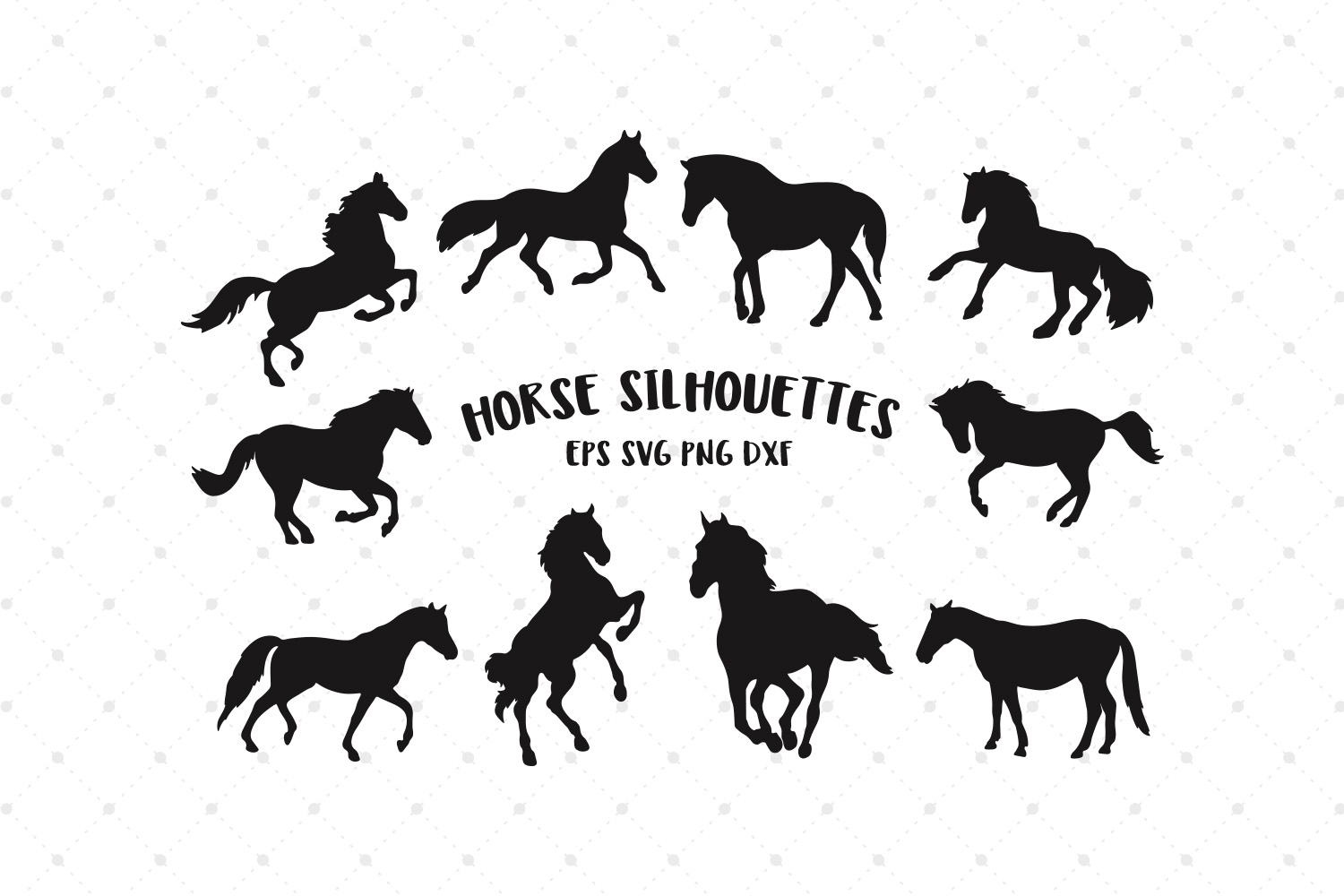 Horse Silhouettes SVG Cut Files (87549) | Cut Files | Design Bundles