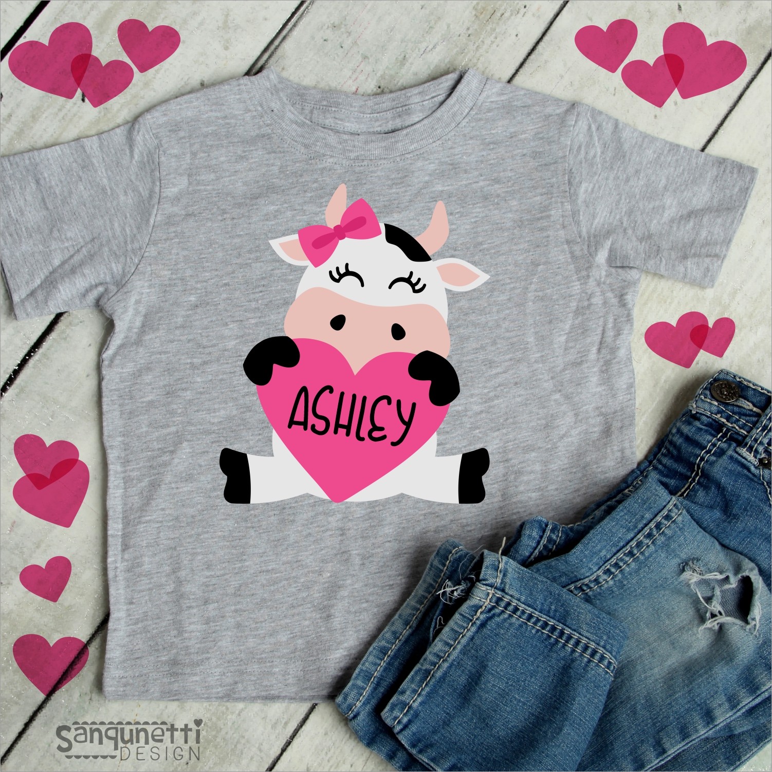 Download Valentine cow girl and boy SVG, hearts cutting file ...
