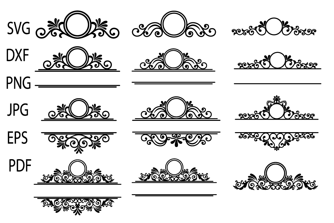 Download Mailbox Frame svg, Ornamental Split Frame SVG, Flourish