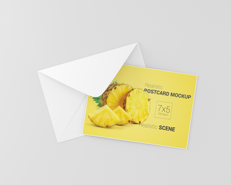 Postcard / Invitation Card Mockup 7x5 (77657) Mock Ups