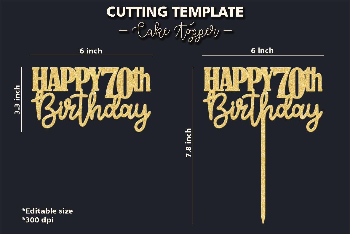 Happy 70th Birthday Cake Topper Printable Printable Word Searches
