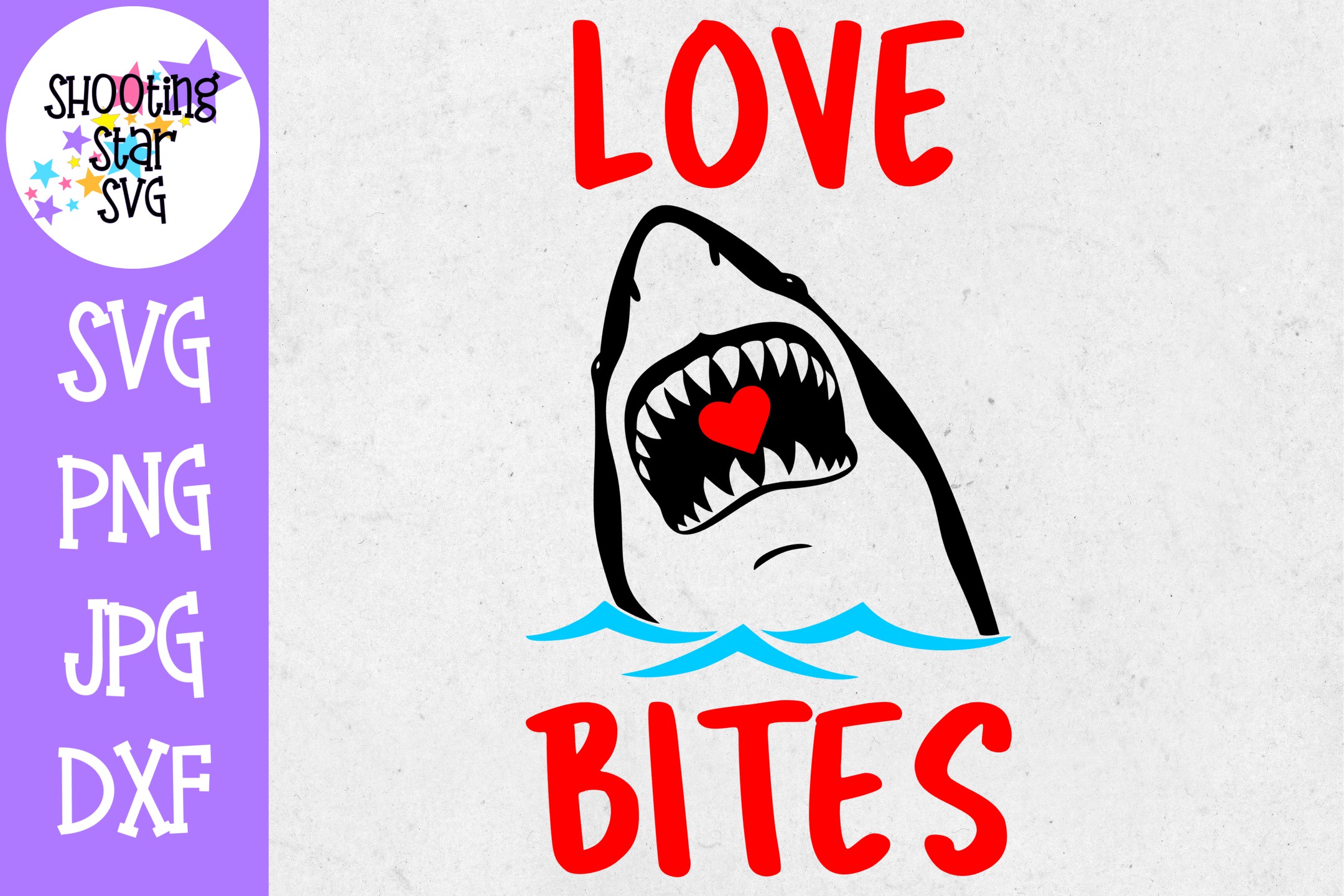 Love Bites Shark - Valentine's Day SVG (261397) | Cut Files | Design