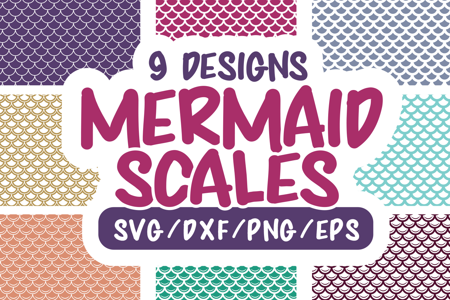 Mermaid Scales SVG Fish Scales in SVG, DXF, PNG, EPS