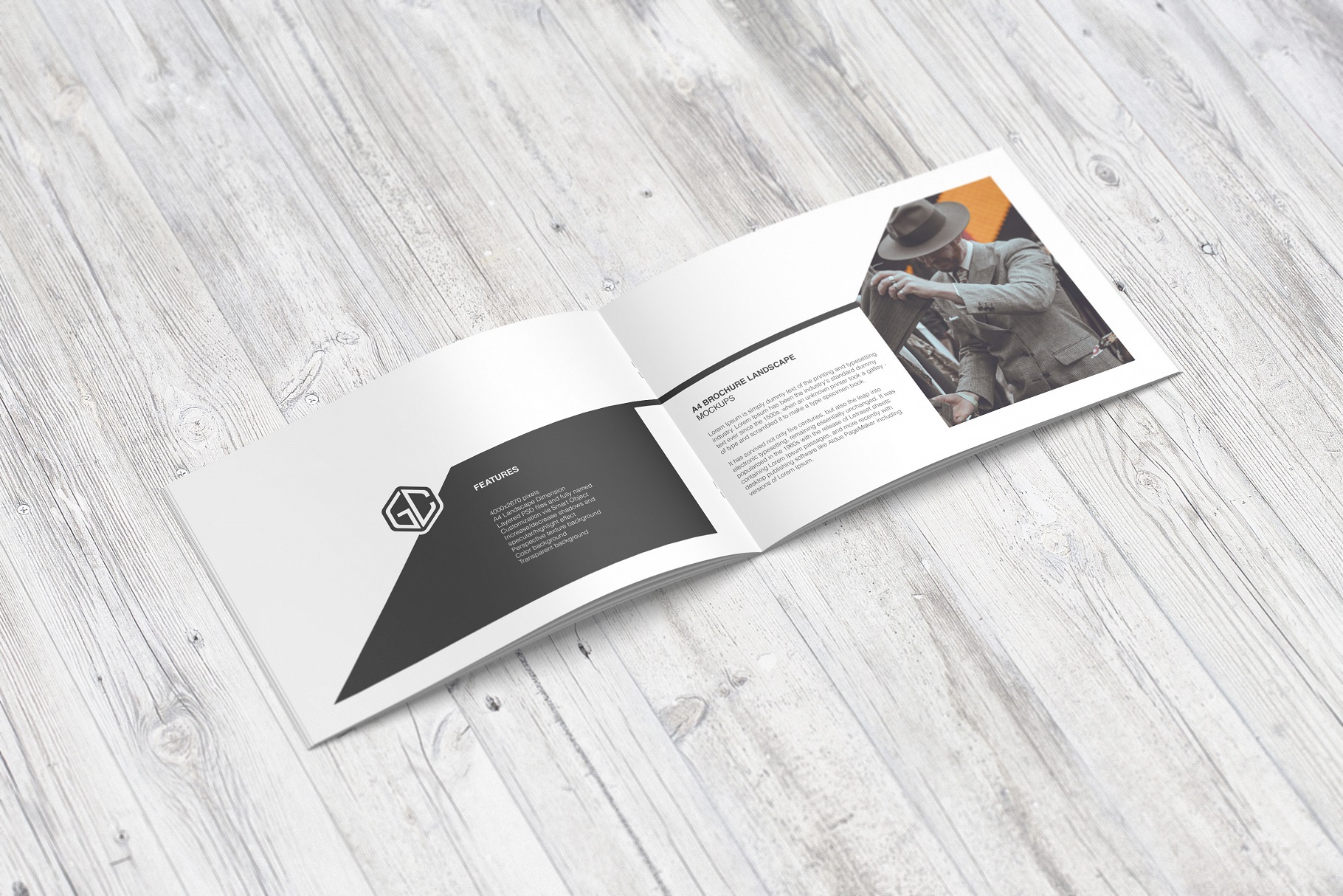 A4 Landscape Brochure Mockup