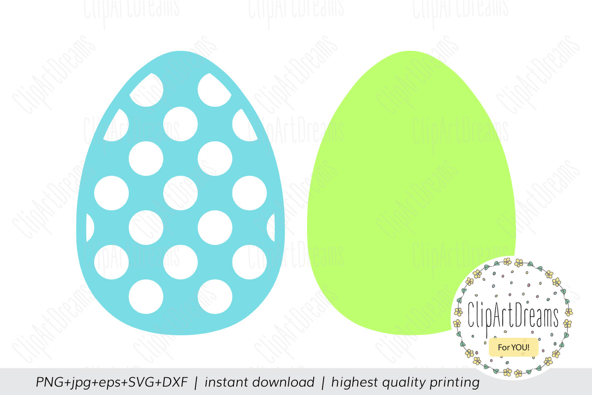 Easter Eggs SVG, Easter egg polka dot cut files
