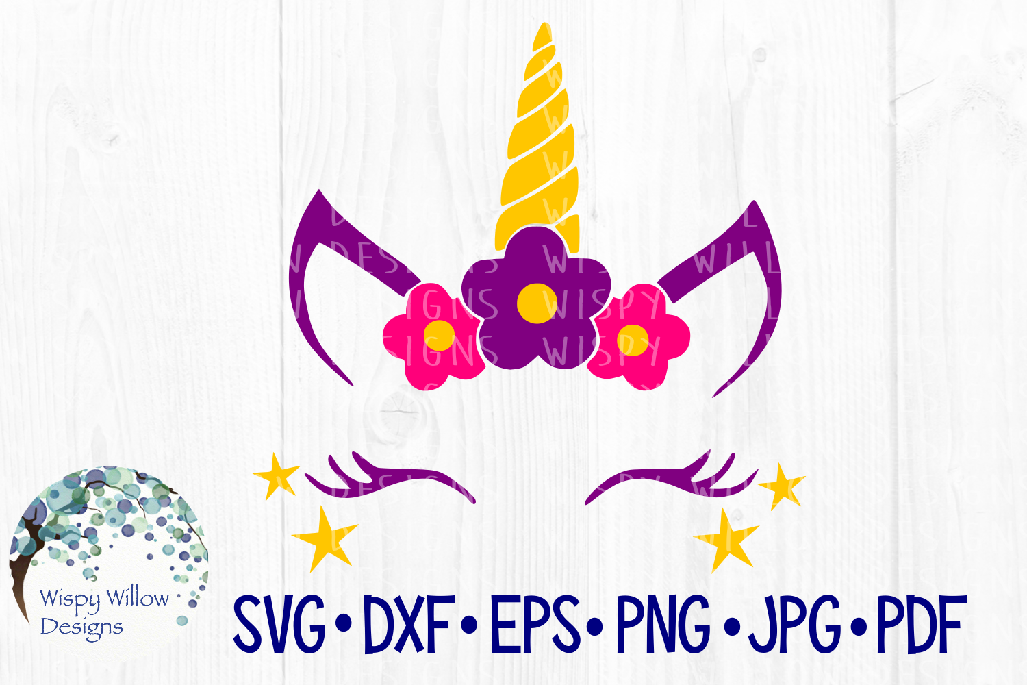 Download Unicorn Face with Flowers SVG Cut File (109640) | SVGs ...