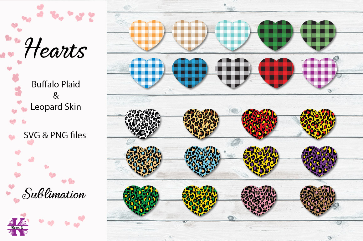 Download Hearts SVG |PNG Plaid & Leopard Skin