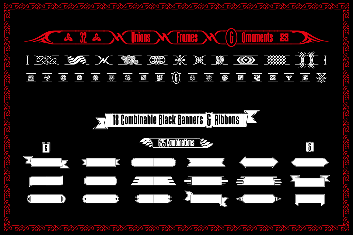 Tribal Banners Frames Ribbons