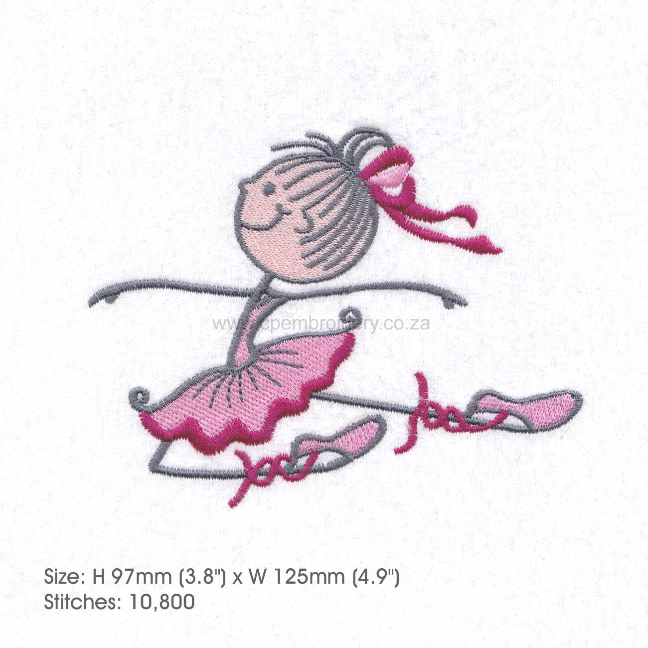 Stick Figure Ballerina No.1 (131174) | Embroidery | Design Bundles