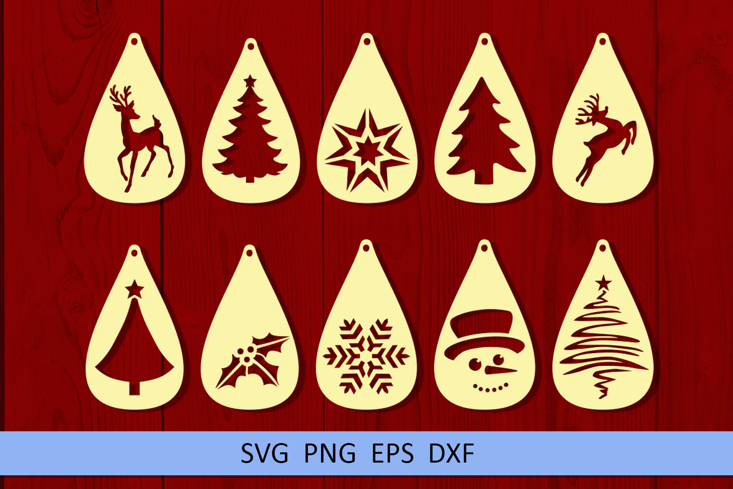 Download 10 Christmas earrings svg Leather earrings svg Necklace svg