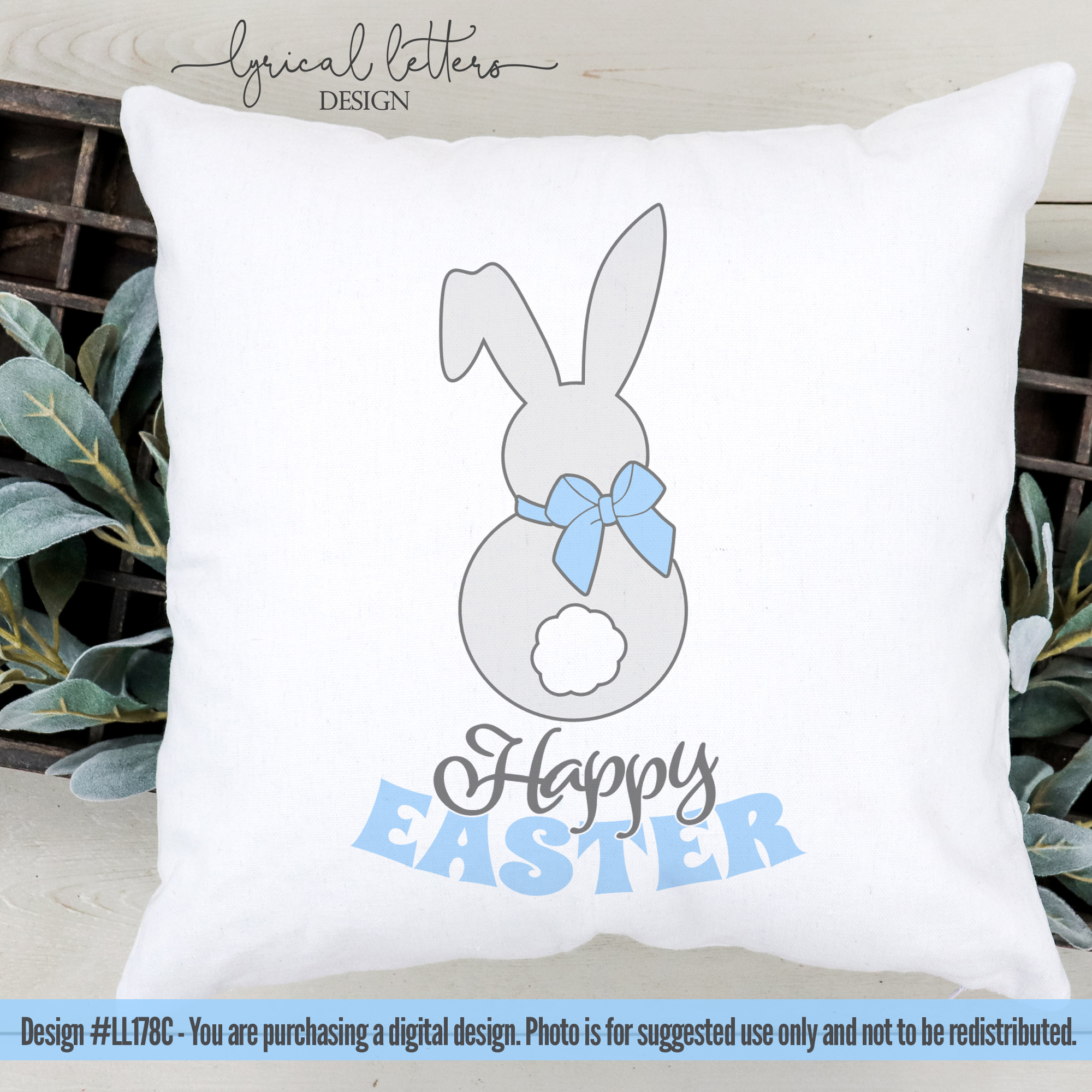 Download Happy Easter Bunny Tail SVG DXF Cut File LL178C (12836 ...