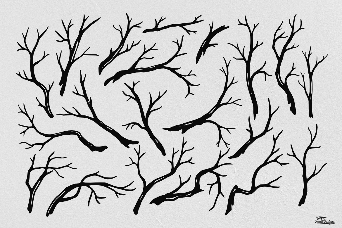 Hand Crafted Tree Branches Vector