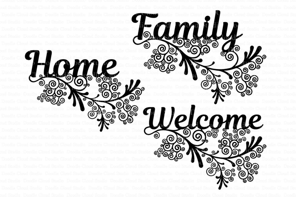 Download Floral, Home, Family, Welcome SVG files for Silhouette Cameo and Cricut.