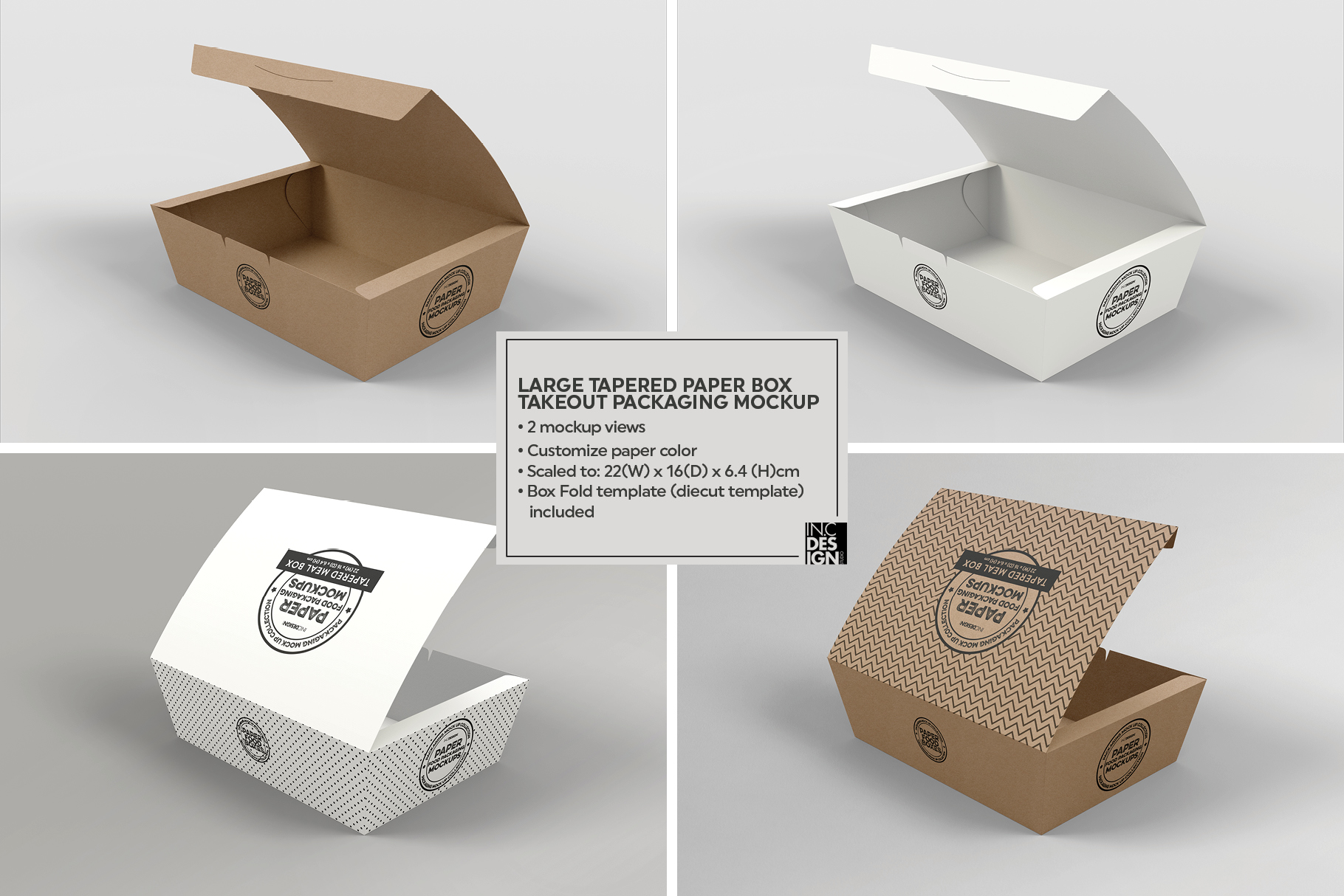 Download VOL.13 Food Box Packaging MockUps (172794) | Branding | Design Bundles