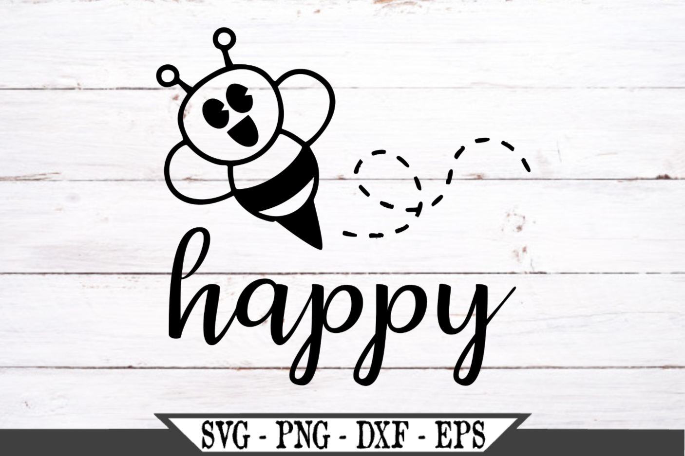 Bee Happy SVG Design