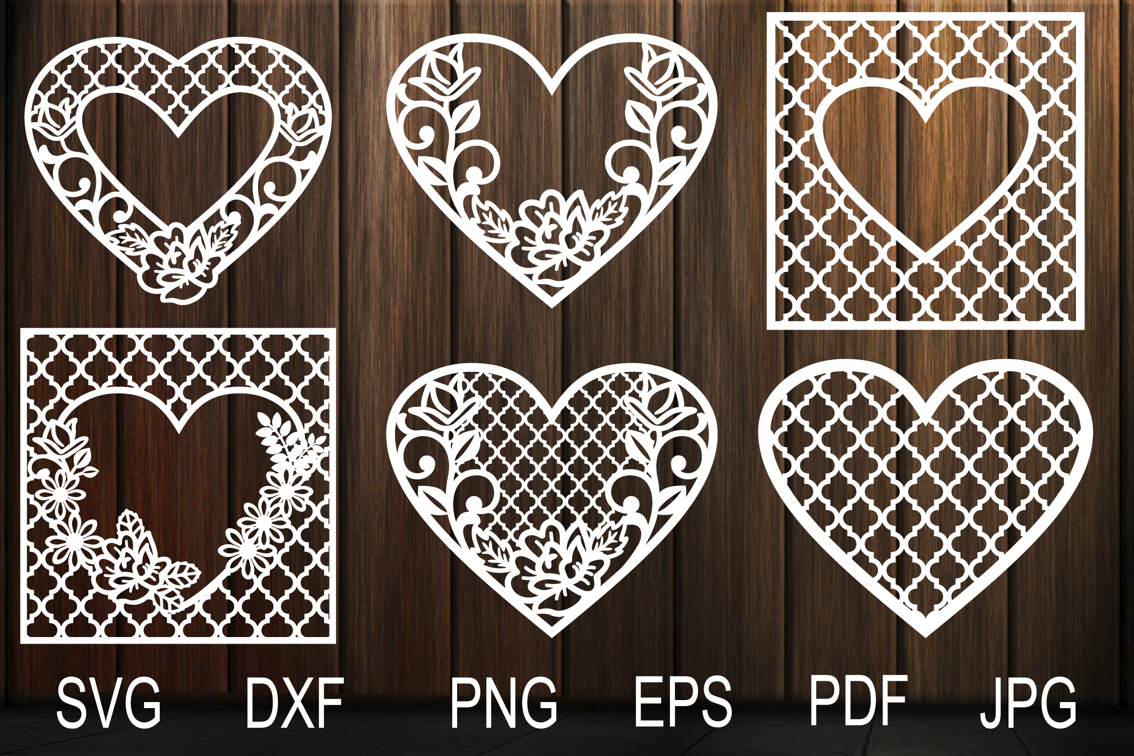 Download Heart SVG, Lace Heart SVG, Quatrefoil Heart, Heart Cut Files