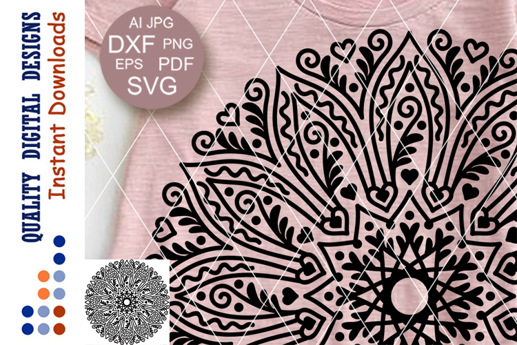 Download Lace Mandala svg clip art Floral files for Cricut Silhouette