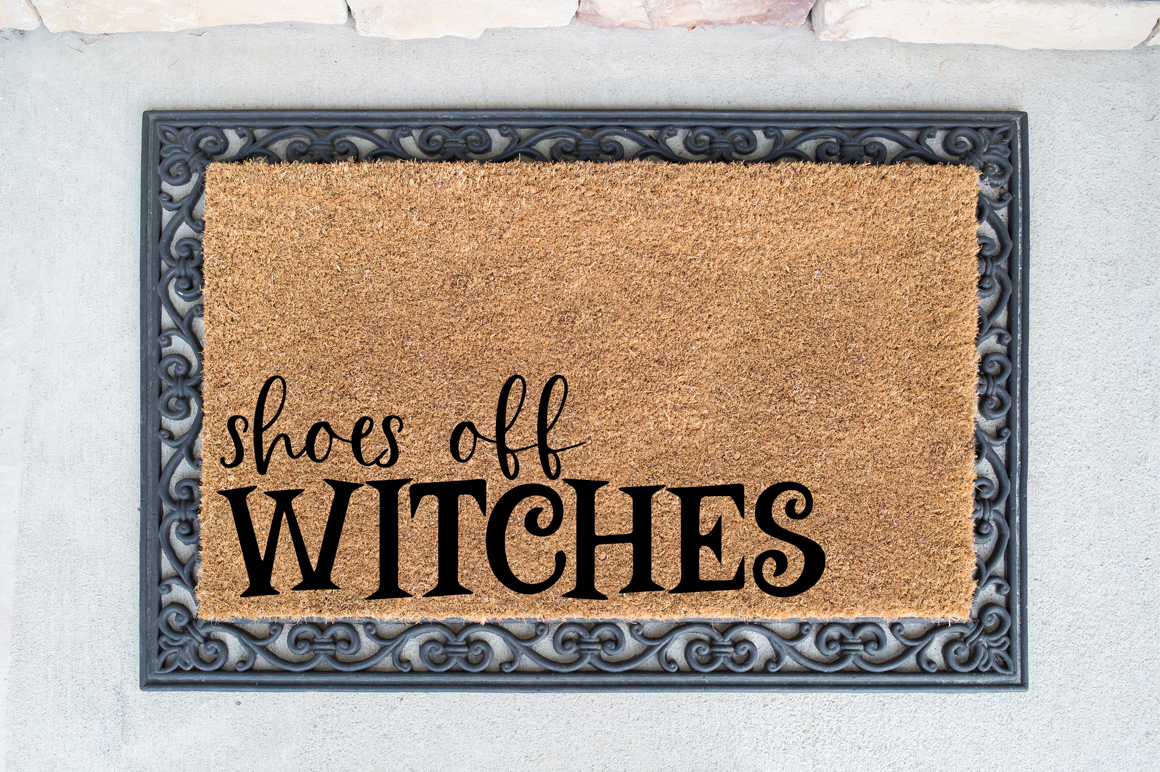 Download Halloween Doormat SVG - Shoes Off Witches