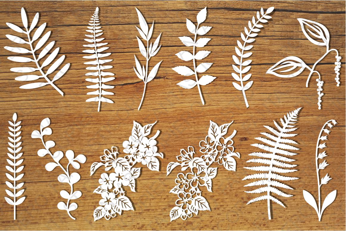 Download Leaves and flowers SVG files for Silhouette and Cricut.