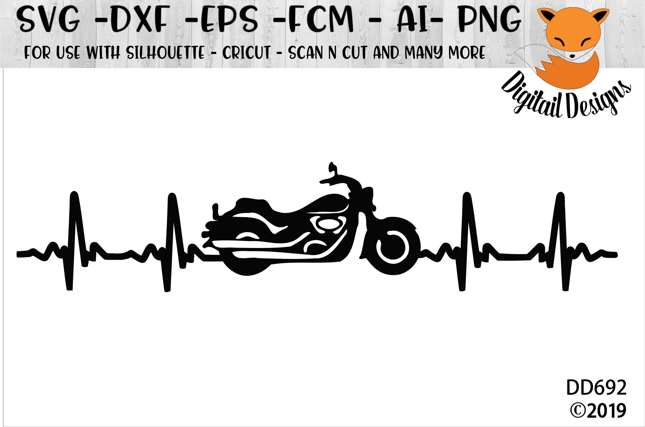 Motorcycle EKG SVG Heartbeat