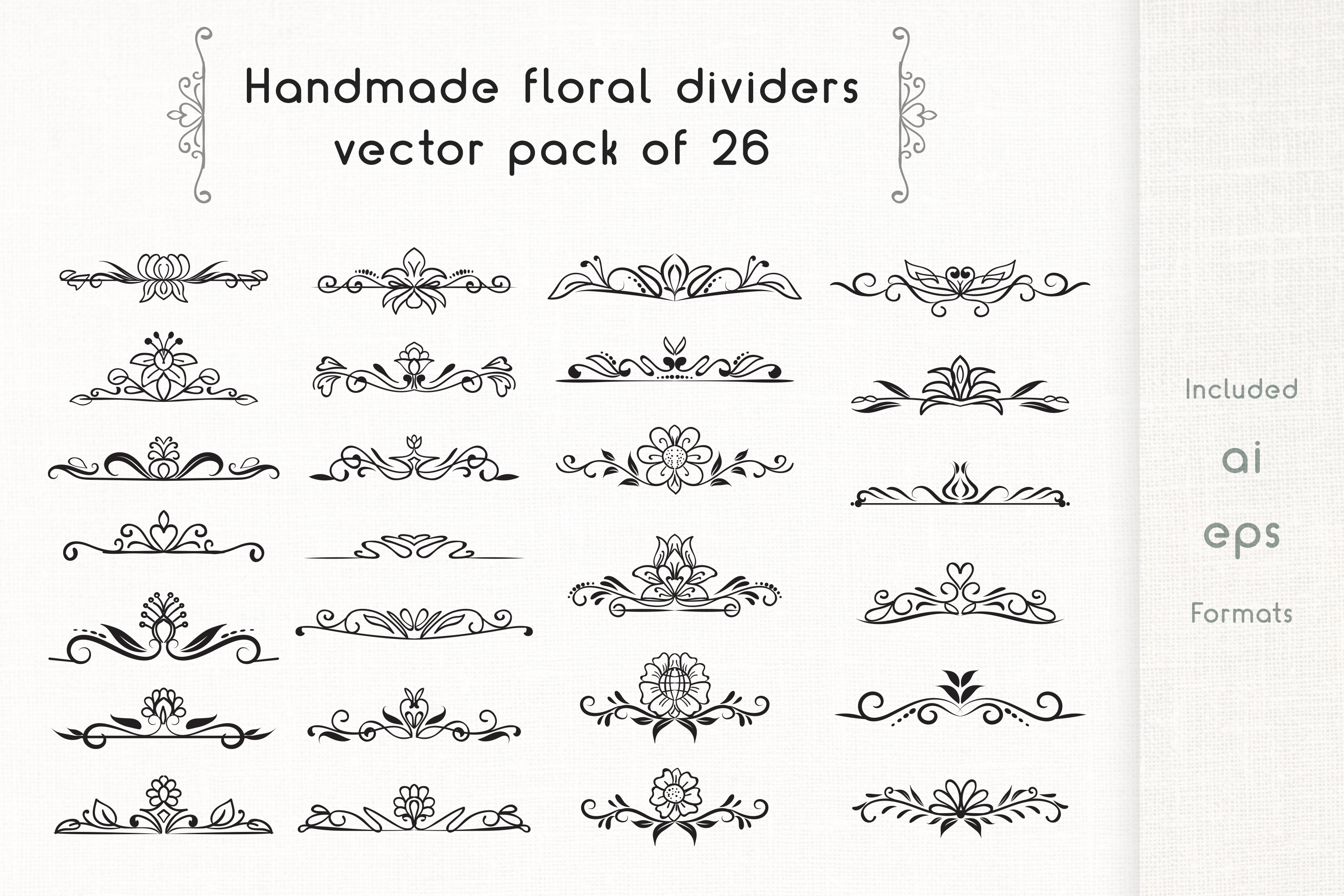 Handmade Floral Dividers pack of 26