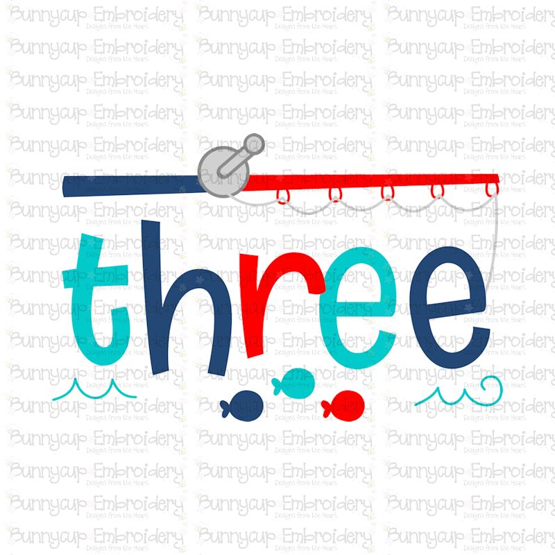 Third Birthday Fishing SVG File and Clipart