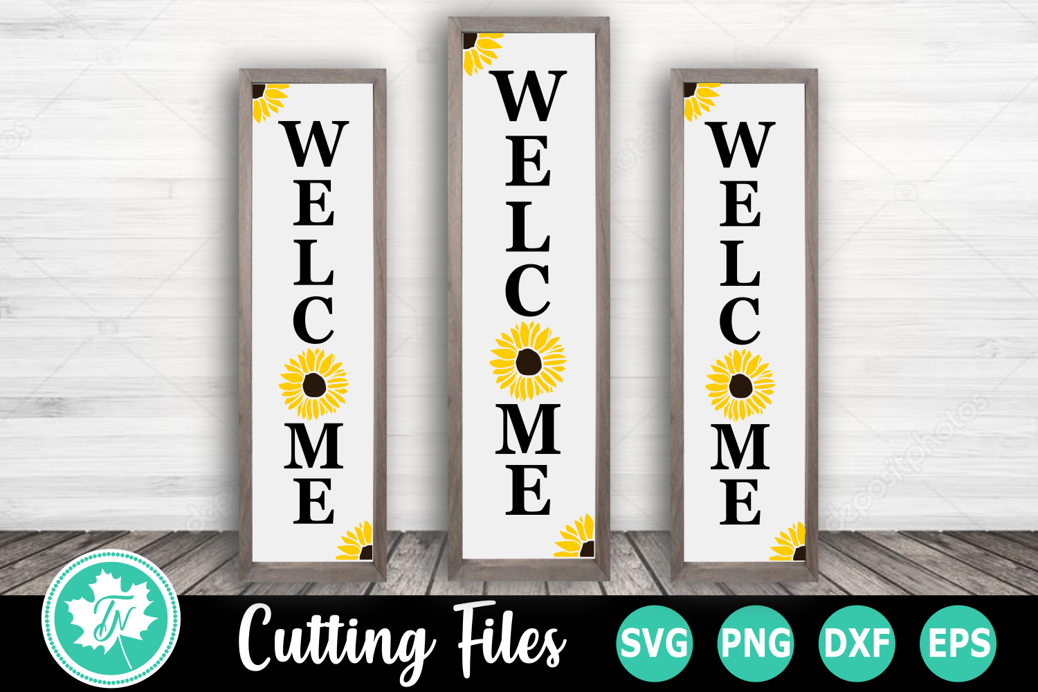 Download Sunflower Welcome Sign - A Summer SVG Cut File