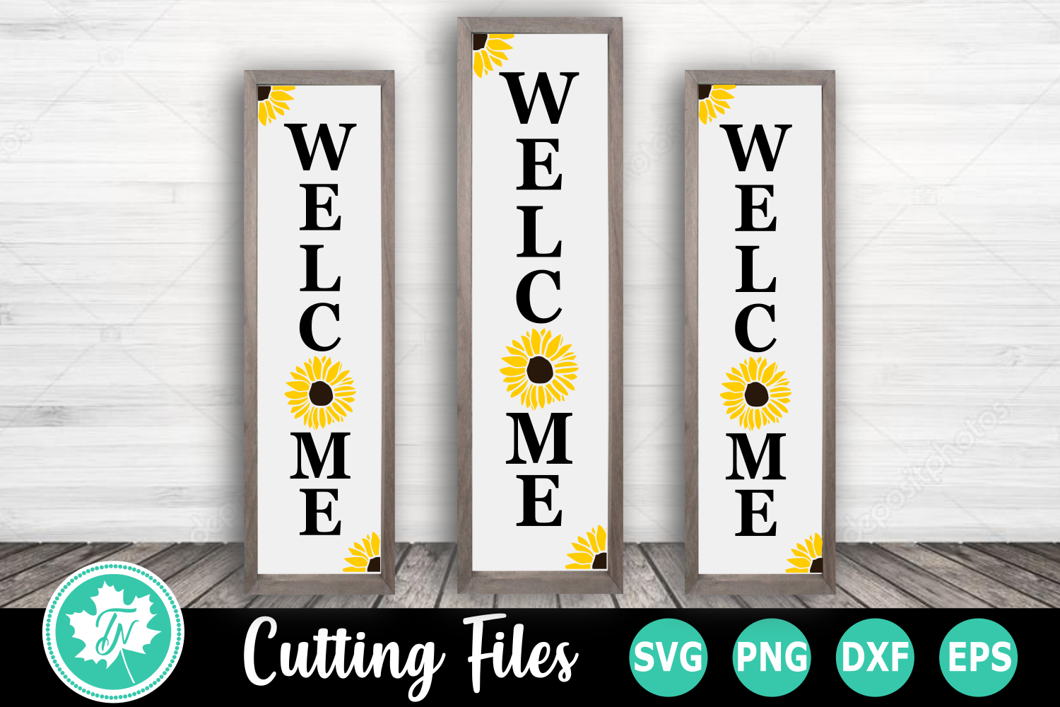 Sunflower Welcome Sign - A Summer SVG Cut File