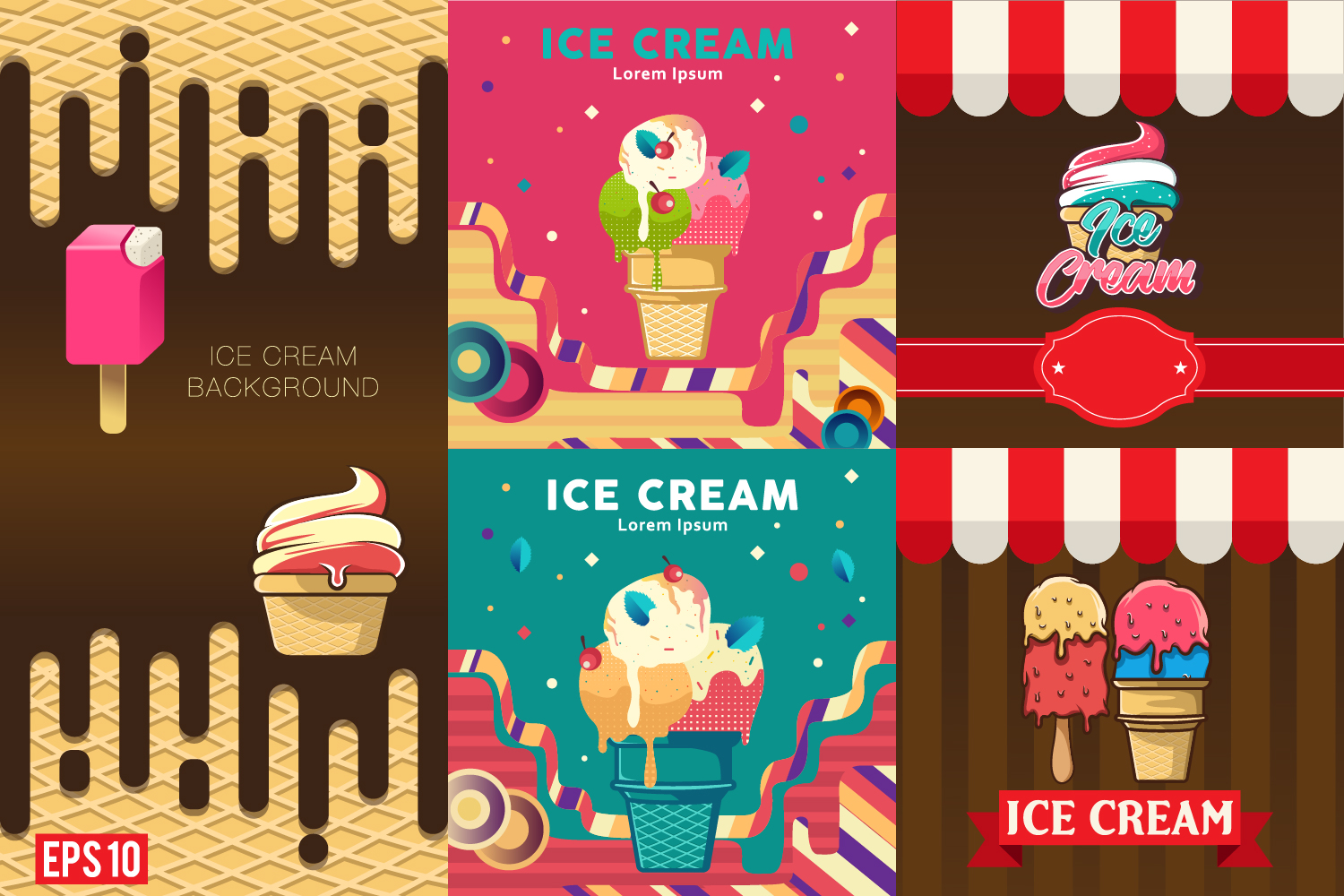 ice cream background (29537) | Backgrounds | Design Bundles