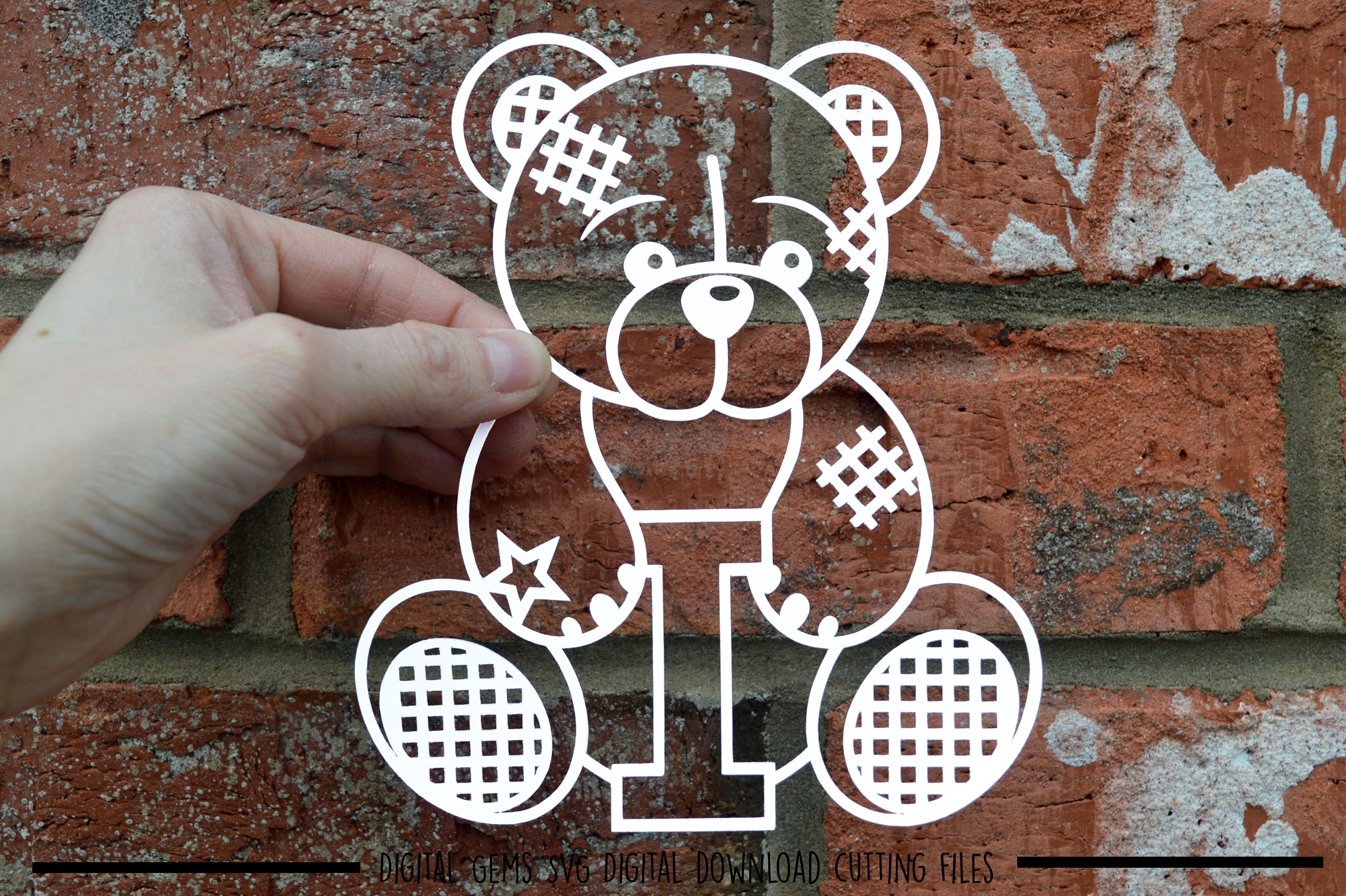 Teddy bear letter I paper cut SVG / DXF / EPS files (67652) | SVGs