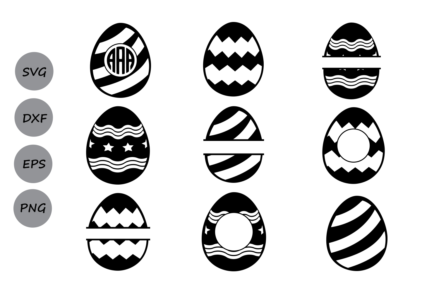 Easter Eggs SVG, Easter Svg, Easter Monogram Svg, Easter Basket Svg