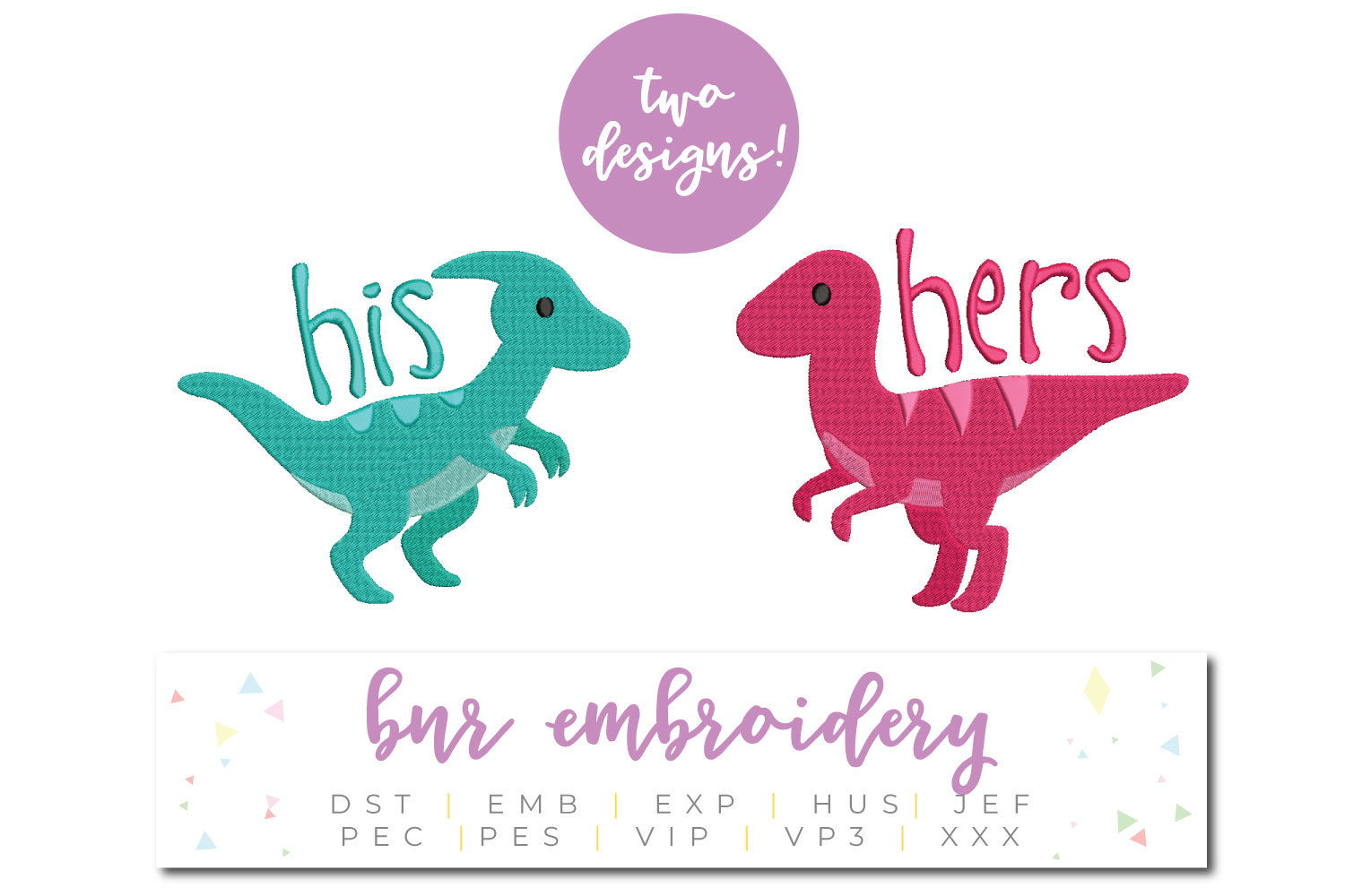 His And Hers Machine Embroidery Design