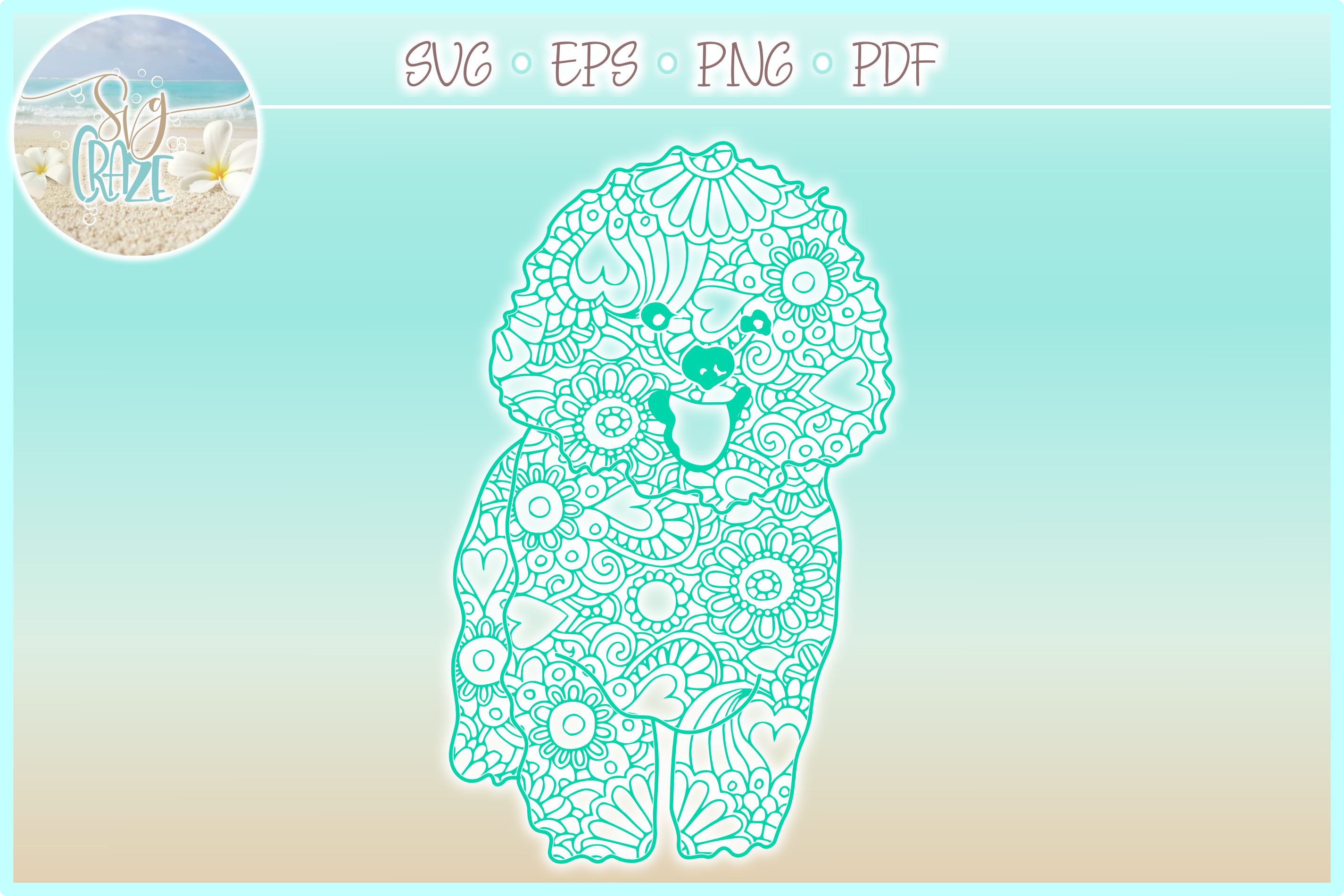 Download Bichon Dog Mandala Zentangle Svg Dxf Eps Png Pdf Files (186304) | SVGs | Design Bundles