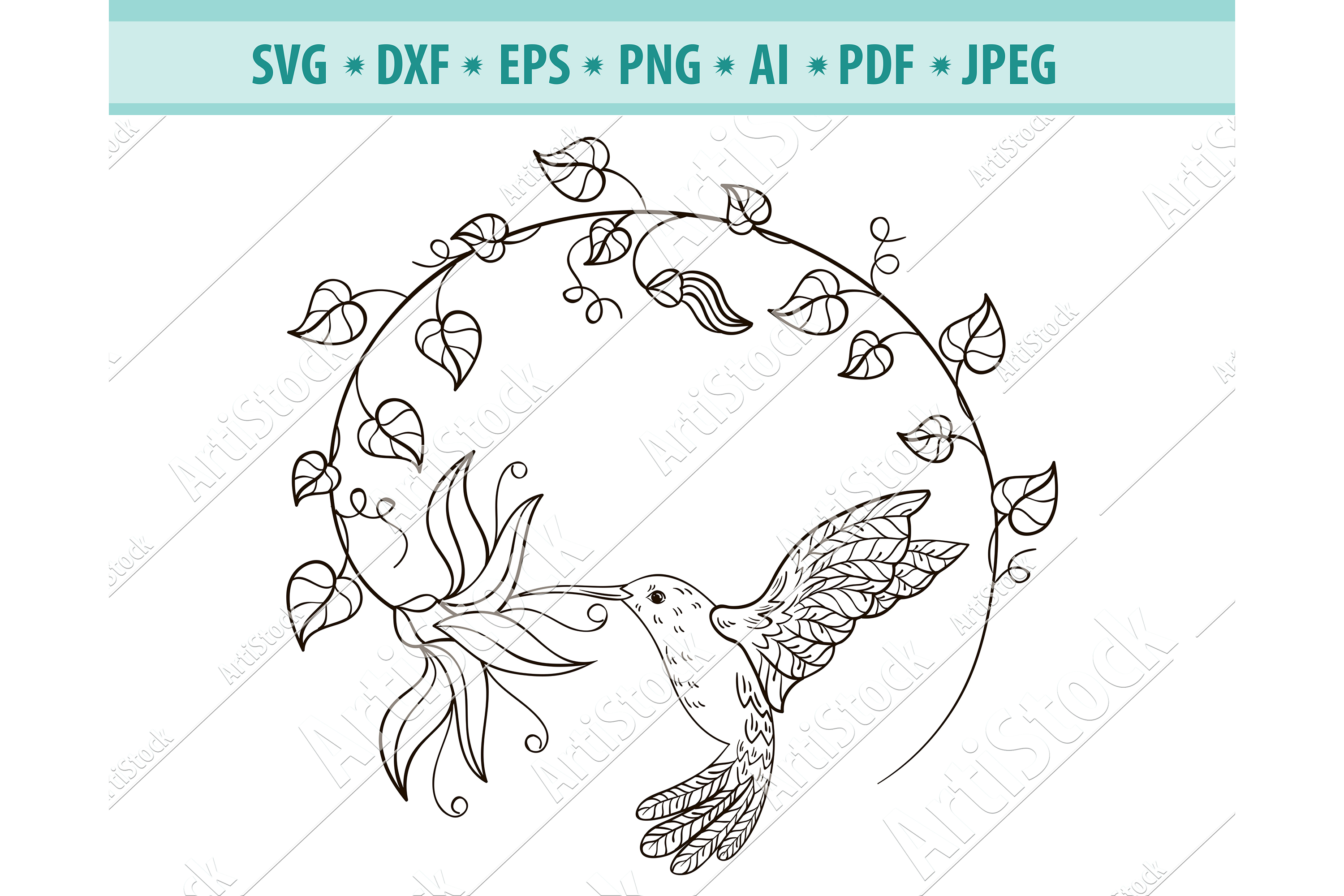 Download Hummingbird SVG, Hummingbird Wreath svg, Bird Dxf, Png, Eps