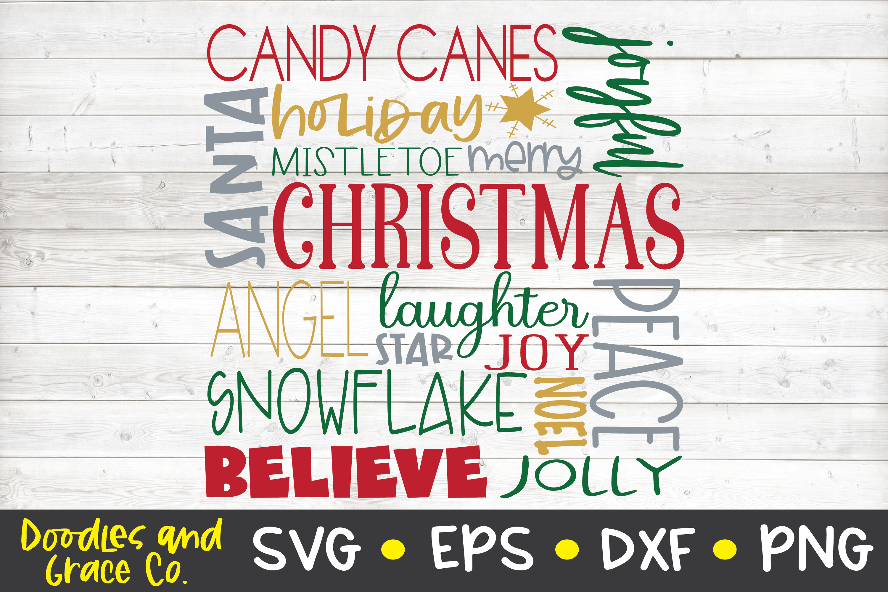 Christmas Words SVG - Christmas Subway Sign SVG - DXF - PNG (404202