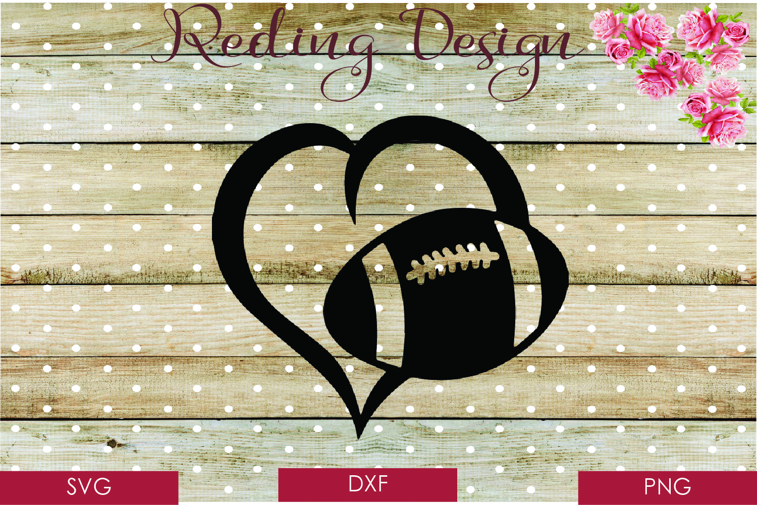 Download Love Football Heart SVG DXF PNG Digital Cut Files