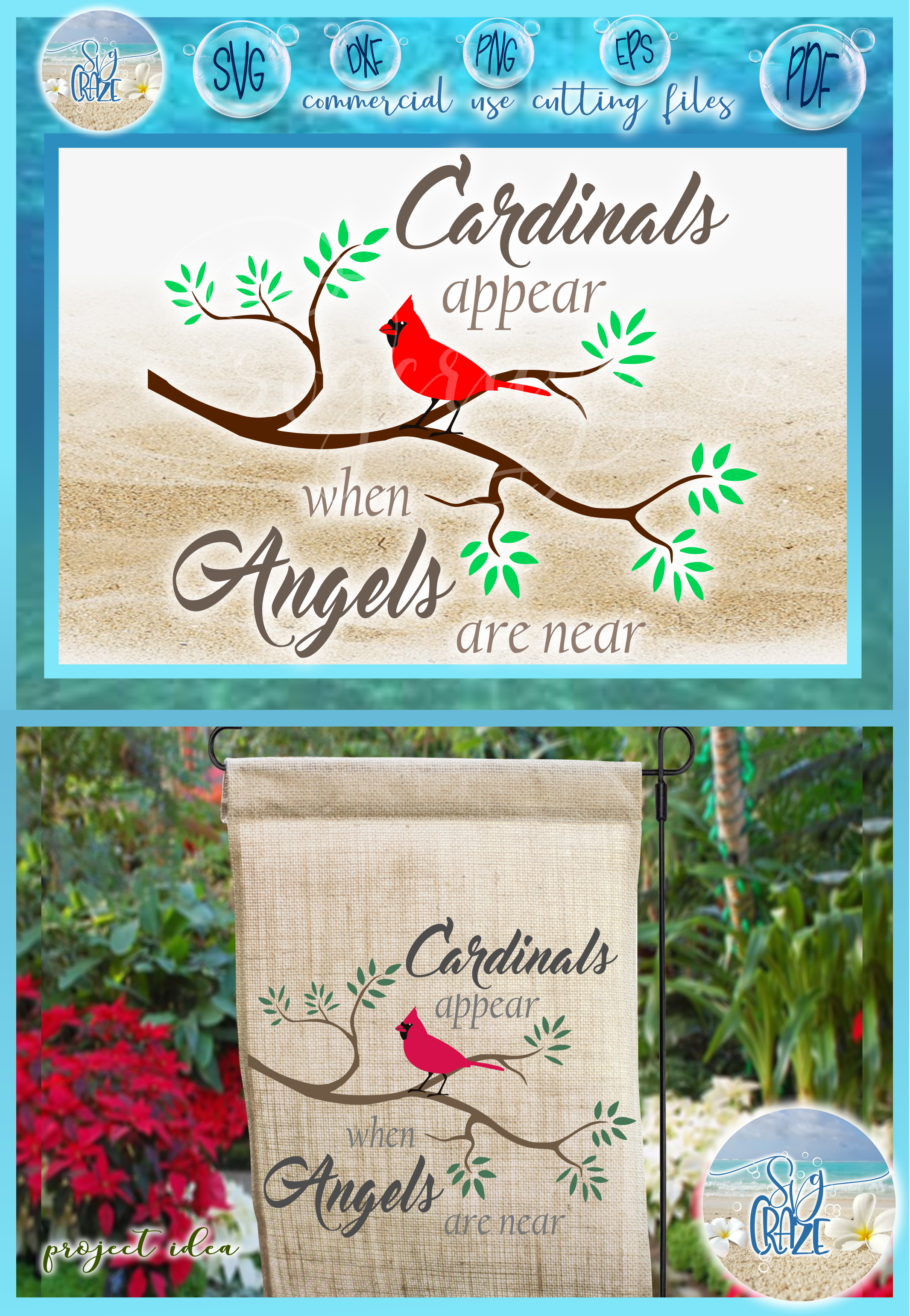 Download Cardinals Appear When Angels Are Near Quote SVG EPS PNG PDF