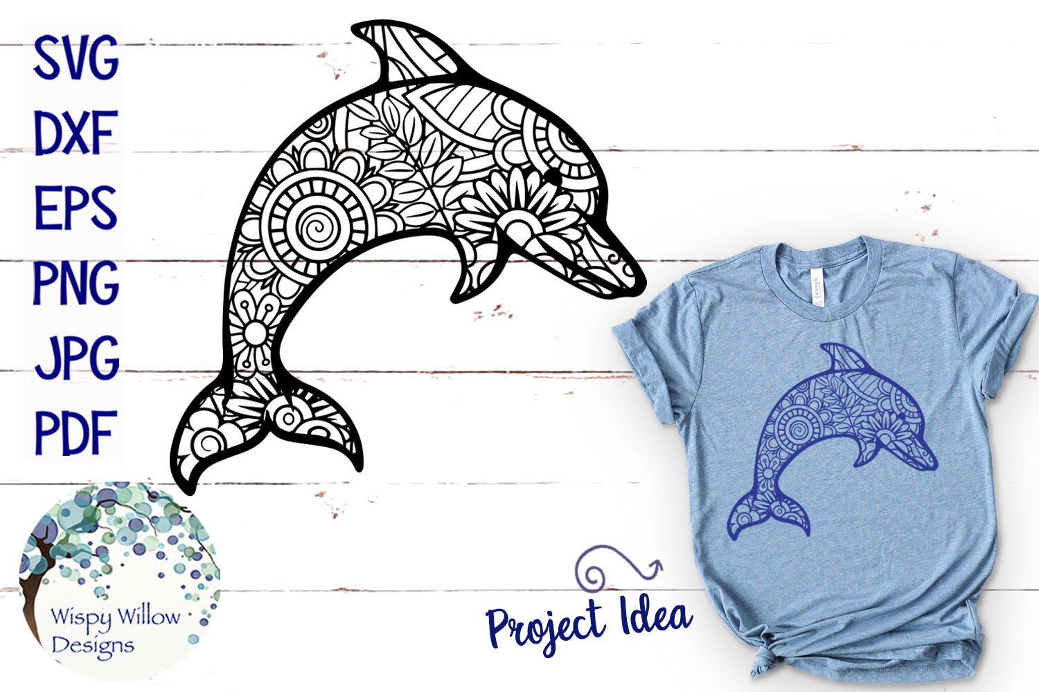 Download Dolphin Zentangle SVG