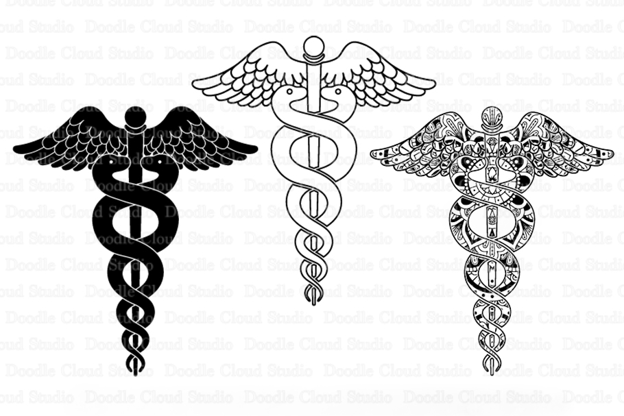 Caduceus SVG, Caduceus Mandala SVG, Medical Symbol.