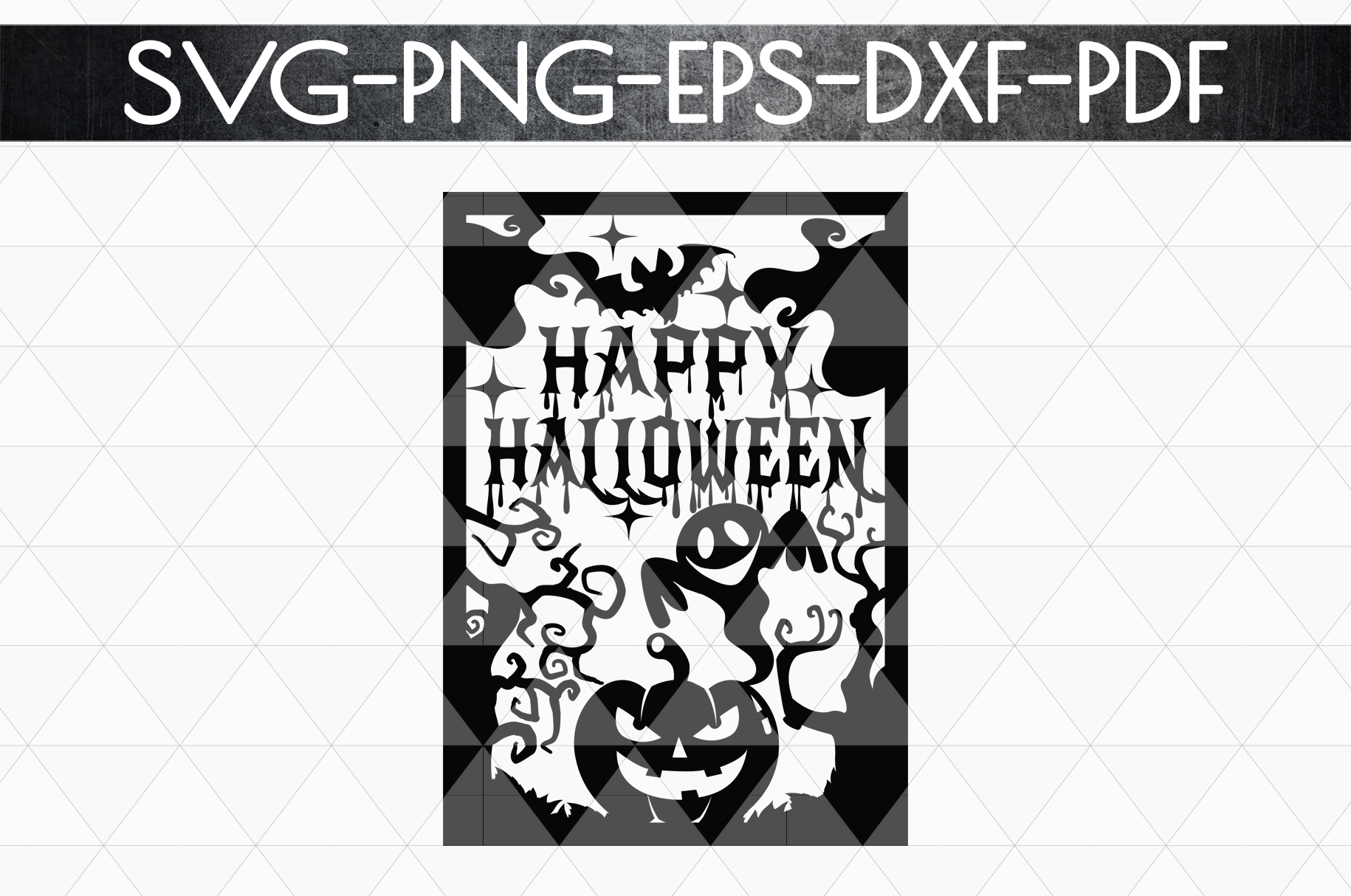 Download Happy Halloween Papercut Template, Halloween Decor SVG, PDF