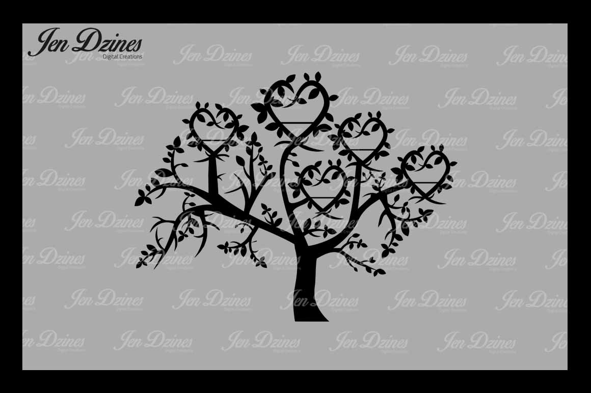 Download Family Tree 5 Names SVG DXF EPS PNG (3109) | SVGs | Design ...