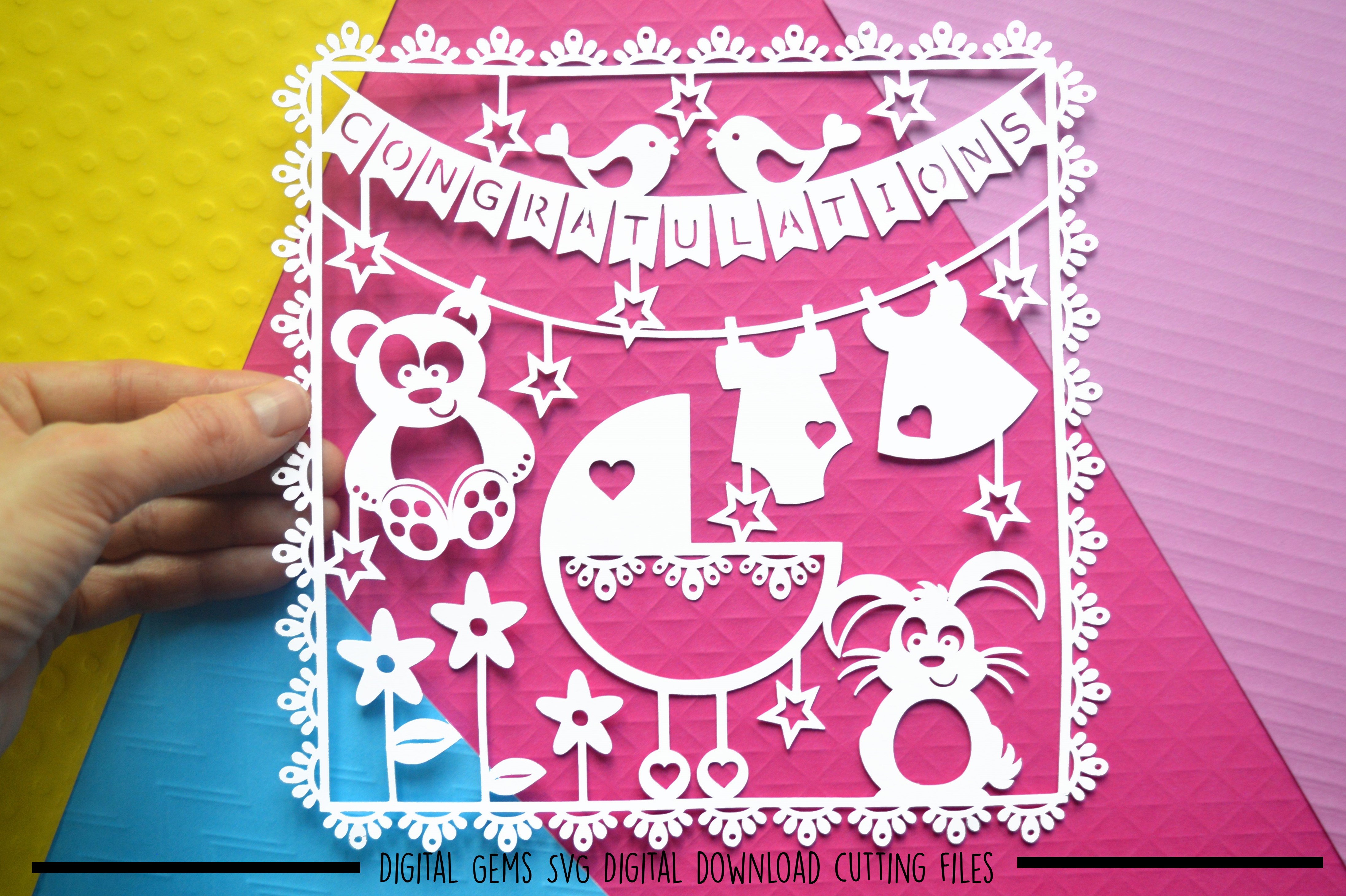 New baby paper cut SVG DXF EPS files