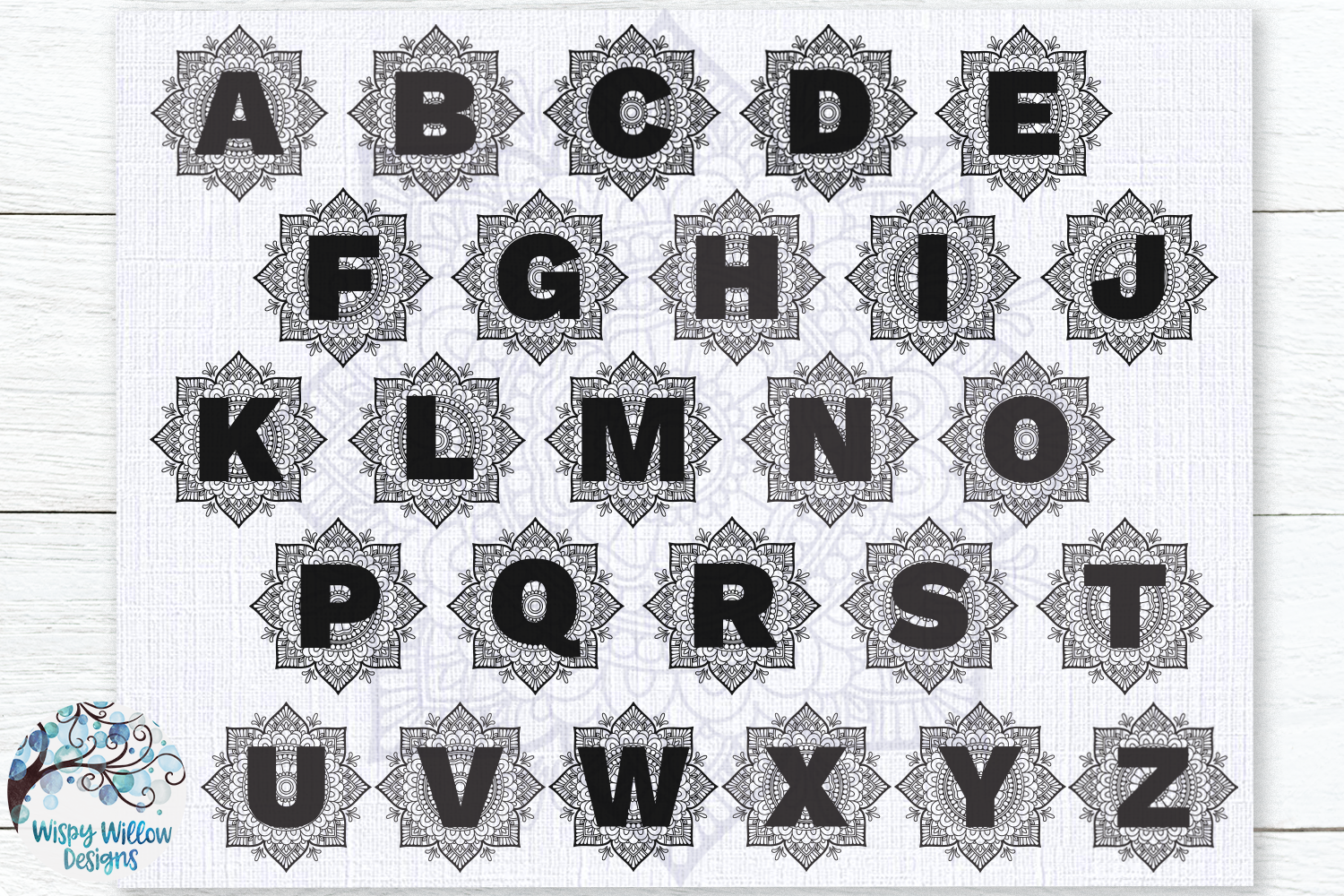 Download Mandala Alphabet SVG Bundle | A to Z Mandala Letters SVG ...